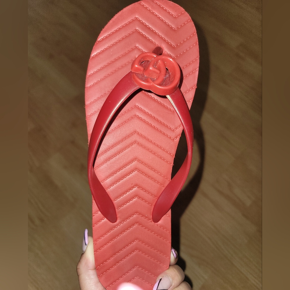 Red used great condition flip flops sz.8 $75
